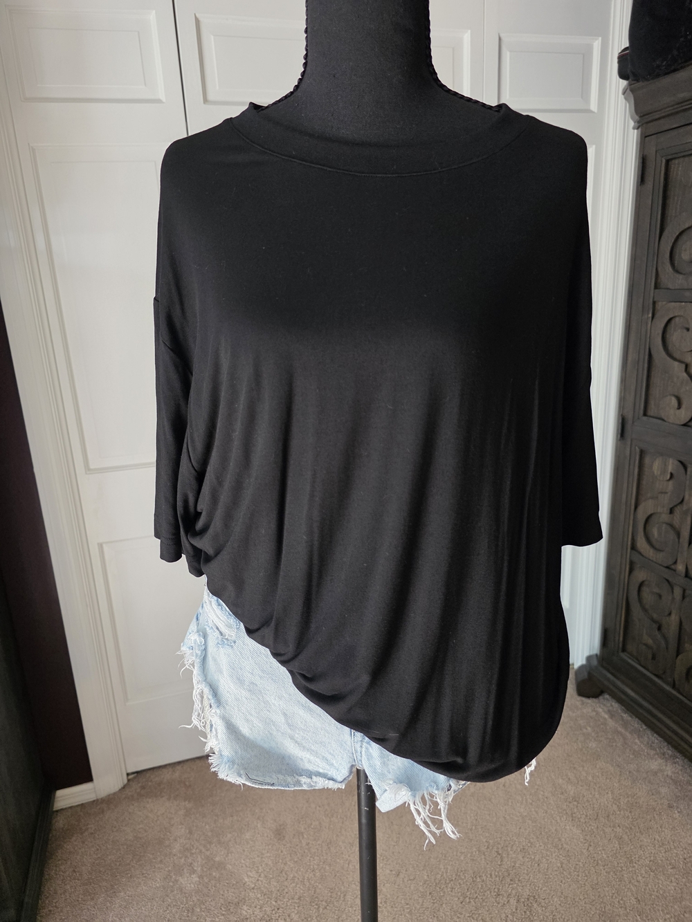 Comfrt Black Oversized Relaxed T-Shirt Top No Size Tag